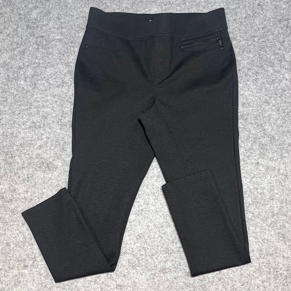 DKNY Jeans Black Textured Pull On‎ Leggings Slim Fit Dress Pants Womens Medium